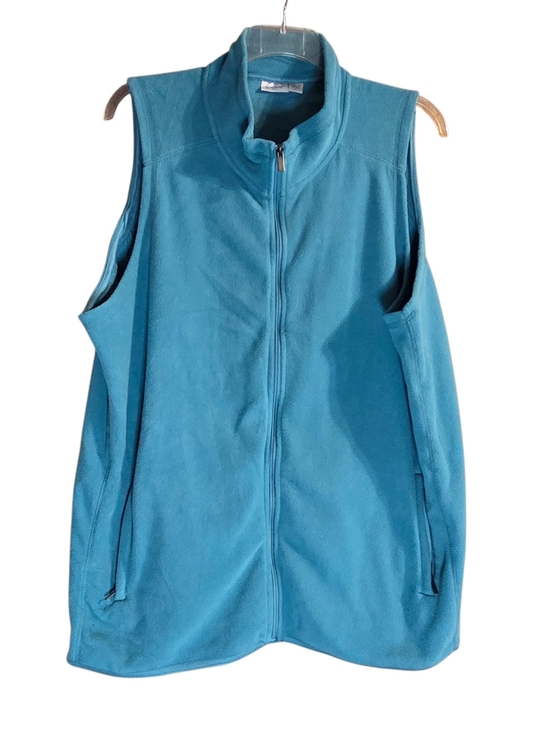 Avenue Jackets & Blazers - Avenue Teal Zip-Front Fleece Vest